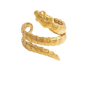 Simulated Snake <b>Ring</b> Stainless Steel Exaggerated Style Unisex Fashion Jewelry Gift Animal Zodiac Design - Product Image 5