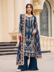Conjunto de Salwar Kameez de Poliéster Bordado para Mujer, de Secado Rápido, Largo hasta el Suelo, para Bodas y Fiestas Indias y Pakistaníes - Product Image 5
