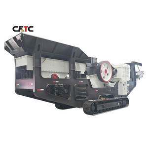 Installation mobile compacte de concassage de roche sur chenilles, concasseur à mâchoires + criblage + convoyeur à bande 3 en 1 - Product Image 1