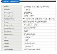 Grosir Pabrik Memori RAM DDR4 8GB Memori Laptop Desktop DDR4 RAM 2400mhz Kapasitas Tinggi Memoria RAM 3200MHZ DDR