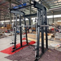 Rack multifonctionnel de musculation pour salle de sport, à charge libre par disques, pour entraînement musculaire complet du corps, machine Smith triangulaire réglable