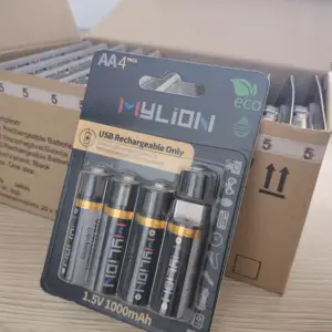 1,2 v 1300mah akku Suppliers-Mylion 1000mAh lithium-ionen usb aufladbare doppel ein batterien, eco aa 1.5 v usb aufladbare batterie für smarttools