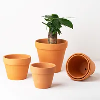 Jardinière en céramique terrestre pour jardin, Pot de poterie respirant pour plantes de fleurs
