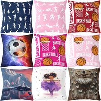 Housse de coussin moderne et artistique, taie d'oreiller en lin pour les amateurs de ballon de sport, football, basketball, rugby, adaptée à la décoration de la maison