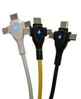 Kabel Earphone Pengisian Cepat 3A Tiga-dalam-Satu yang Sepenuhnya Kompatibel dengan Pelindung Kepang TPE untuk Ponsel dan Perangkat Android