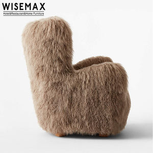 Ghế tựa đơn phong cách hiện đạ<span class=keywords><strong>i</strong></span> WISEMAX FURNITURE, chất liệu vả<span class=keywords><strong>i</strong></span> lông cừu cao cấp, dành cho phòng khách sang trọng. - Product Image 3