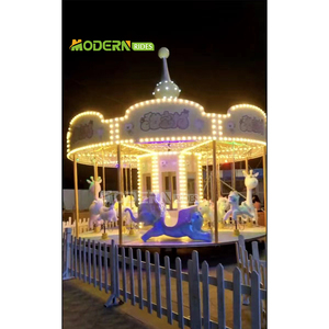 Manèges pour enfants, équipement de parc d'attractions familial Luna Park, carrousel en acier et fibre de verre à 16 places, intérieur/extérieur - Product Image 6