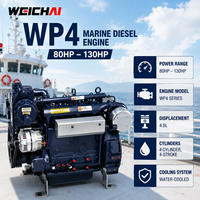 Moteur diesel marin Weichai WP4C130-21 95 kW, 2100 tr/min, refroidi par eau, 4 cylindres, moteur de bateau CCS IMO II pour bateau de pêche