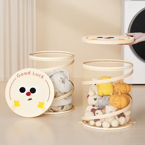 <span class=keywords><strong>Cesto</strong></span> in rete per <span class=keywords><strong>biancheria</strong></span> <span class=keywords><strong>sporca</strong></span> pieghevole con coperchio per uso bagno <span class=keywords><strong>Design</strong></span> creativo del fumetto - Product Image 1