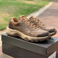 Chaussures pour hommes, bottes de travail d'extérieur, en cuir véritable, respirantes, à lacets, baskets décontractées, chaussures de marche confortables