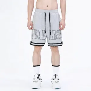 Wholesale Classic Athletic Blank Shorts With Nylon Hole Mesh Customized Men Basketball Shorts