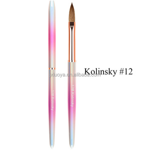 Tốt Nhất Chuyên Nghiệp Kolinsky Acrylic Nail Bàn Chải Cho Móng Tay Nghệ Thuật Màu Hồng Acrylic Bàn Chải <span class=keywords><strong>Kit</strong></span> Cho Vẻ Đẹp Sử Dụng - Product Image 4