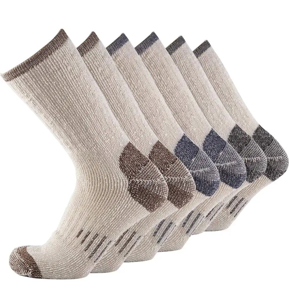 Chaussettes thermiques en laine mérinos pour hommes-Chaussettes athlétiques pour hommes, adaptées à la randonnée, au trekking, au camping