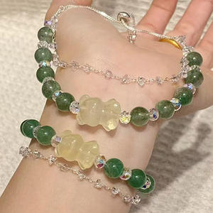 Pulsera de Cuarzo Fresa, Cuentas de Cristal Rosa Natural, Joyería de Piedra Curativa para Mujer, Regalo de <span class=keywords><strong>Amistad</strong></span> - Product Image 5