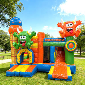 Château gonflable et toboggan Cookie Monster pour enfants, château gonflable personnalisé, structure gonflable pour enfants, aire de jeux extérieure - Product Image 3