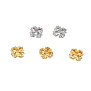 Zircon Flower Holder <b>Copper</b> Plated 18k Gold Silver For <b>Bracelet</b> Making DIY Jewelry Accessories - Product Image 5