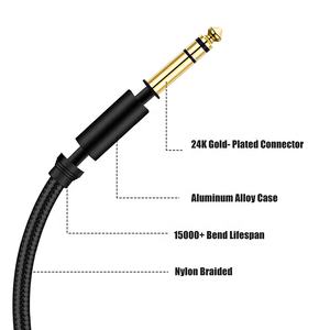 สายเคเบิลเครื่องดนตรี <span class=keywords><strong>TRS</strong></span> ขนาด 1/4 นิ้ว 6.35 มม. หัวต่อ <span class=keywords><strong>TRS</strong></span> แบบมุมฉาก 6.35 มม. ถึง หัวต่อ <span class=keywords><strong>TRS</strong></span> แบบตรง 6.35 มม. สายไมโครโฟนกีตาร์แบบเสียงรบกวนต่ำ สีดำ - Product Image 2