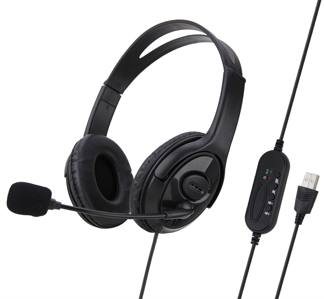 Stereo Surround Sound Cheap Professional Business Communication Headset Wired Normal Headphone