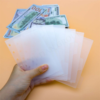 Enveloppes à argent en PP givré blanc et noir A5 A6 A7, séparateurs sans fermeture éclair, séparateurs d'index, séparateurs de poche pour budget en espèces à 6 trous