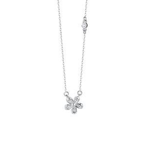 Collier avec pendentif fleur en argent Sterling S925 pour femmes, chaîne de clavicule minimaliste, cadeau polyvalent, bijoux élégants en argent - Product Image 1