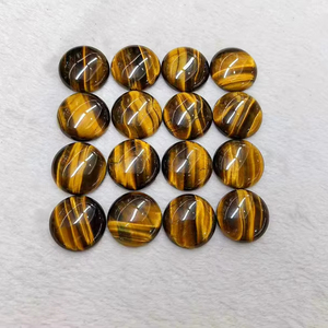 Natural High Quality <strong>Gemstone</strong> Loose Yellow Tiger Eye 25mm Cabochons Stones Rings Making Crystals <strong>Crafts</strong> - Product Image 1