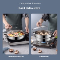 Yolecen épaissi en acier inoxydable soupe vapeur transfrontalière multifonctionnelle Double couche monocouche marmite cuisinière à induction