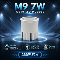 Module LED GU10 dimmable 0-10V LHWYLED au design unique, 7W, downlight, OEM ODM, logo laser personnalisé, certification CE RoHS