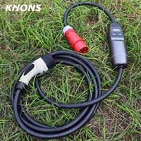 Nouvelle station de recharge portable Khons 32 ampères 22 kW Mode 2 Triphasé Prise CEE Schuko RCD Type B IP65 Chargeur EV pour usage domestique