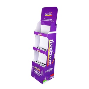 Expositor de Cartón de 3 Niveles Personalizado con Orificios Troquelados para Tubos de Crema, Promoción en Tiendas Farmacéuticas - Product Image 1