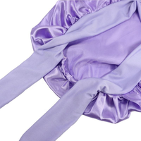 Bonnet de nuit en satin de soie personnalisé avec logo, avec long lien élastique, bandeau de douche, vente en gros, bonnet de sommeil, enveloppe pour tresses