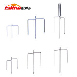 Kohru Fishing <b>Umbrella</b> Ground Stake Stainless Steel Triangular With Tube Outdoor Use - Product Image 5