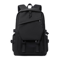 Mochila de nailon de gran capacidad, estilo coreano, informal, para estudiantes, viajes al aire libre, con correas acolchadas y cremallera.