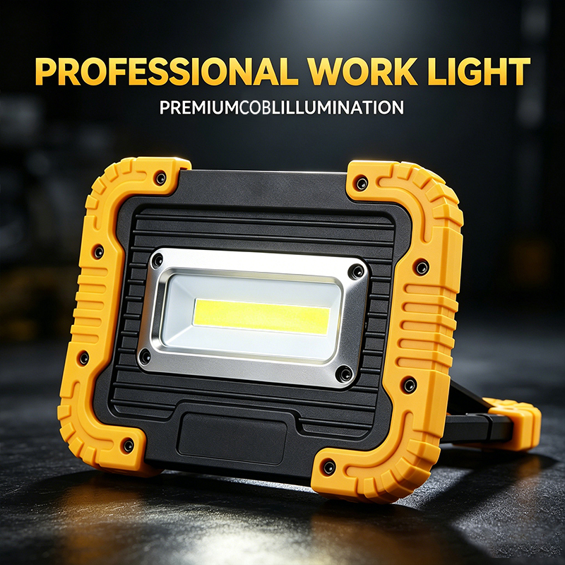 Waterproof Cordless COB LED Flood Light 10W Portable Rechargeable Work Lamp Built-in 18650 Battery with Bracket Working Light