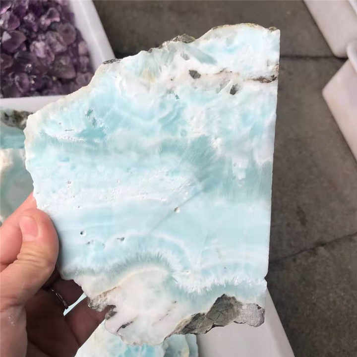 ラリマースラブ原石天然ブルー静脈クリスタルストーン半貴石装飾用  