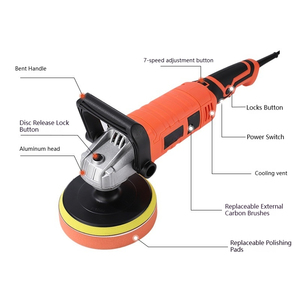 Machine à polir les voitures sans fil à vitesse réglable industrielle alimentée par batterie 110V-220V, polisseuse électrique pour voitures, cirage automobile - Product Image 6