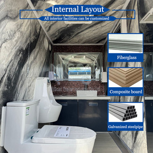 High Quality Waterproof Single <strong>Axle</strong> 3 Stall Portable Restroom Trailer Outdoor Washroom for Glamping Wedding Outdoor Festival - Product Image 3