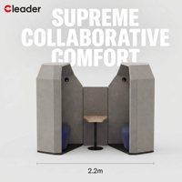 Canapé de réunion moderne, modulaire, ergonomique, acoustique, à dossier haut, pivotant, avec toit intégré, en tissu, pour bureau commercial et intimité