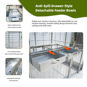 Jaula de Lujo para Pájaros Grandes de Exterior, para Loros, Loros Ara, Rapaces, Jaula Profesional para Criadores, Jaula de Acero Inoxidable para Aves - Product Image 5