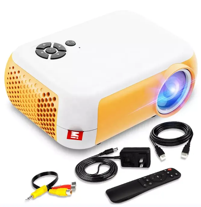 Amazon top seller mini portable LED LCD 3D 4K projector A10 480*360 pixel Mini beam projector supports 1080p USB video projector