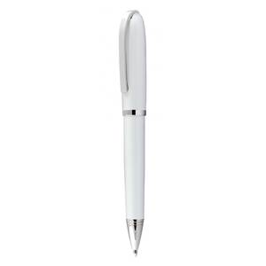White Metal Ballpoint <b>Pen</b> With Clip And <b>Silver</b> Trim For Writing - Product Image 1