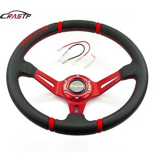 RASTP <b>Racing</b> Steering <b>Wheel</b> 35cm Leather 3 Spokes For Car - Product Image 1