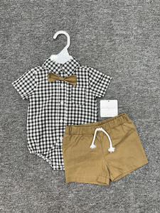 <span class=keywords><strong>Abbigliamento</strong></span> Unisex a manica corta per neonati Set tre pezzi con pantaloni e cappello per neonati-all'ingrosso - Product Image 5