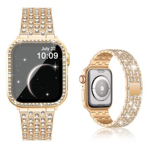 <span class=keywords><strong>Correa</strong></span> de Metal de acero inoxidable con diamantes de imitación ostentosos de lujo para <span class=keywords><strong>Apple</strong></span> <span class=keywords><strong>Watch</strong></span> Band 38 <span class=keywords><strong>40</strong></span> 41 <span class=keywords><strong>Mm</strong></span> para Iwatch Ultra 2 <span class=keywords><strong>Se</strong></span> 9 8 7 pulsera <span class=keywords><strong>Correa</strong></span> - Product Image 1