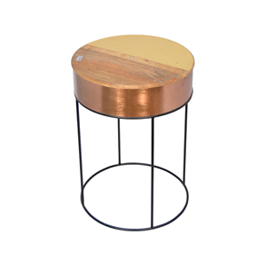 Modern Design Metal <b>Side</b> <b>Table</b> With Acacia Wood Top and Frame <b>for</b> Home Office or Living Room Bedroom As <b>Sofa</b> <b>Side</b> <b>Table</b> - Product Image 2