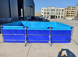Réservoir d'aquaculture industriel doublé <span class=keywords><strong>de</strong></span> PVC avec cadre en acier galvanisé-Système <span class=keywords><strong>de</strong></span> pisciculture et <span class=keywords><strong>de</strong></span> récolte des eaux <span class=keywords><strong>de</strong></span> <span class=keywords><strong>pluie</strong></span> - Product Image 2