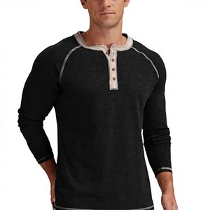เสื้อยืดแขนยาวผู้ชาย 3 กระดุม คอเฮนลีย์ ผ้าถักผสมคอตตอน/โพลีเอสเตอร์ สีพื้น มีหลายสีให้เลือก เหมาะสำหรับฤดูร้อน - Product Image 6
