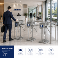 Tourniquet trépied Zento ZT-802A en acier inoxydable 304, double colonne entièrement automatique bidirectionnel 30/min, portillon piétonnier, IP54