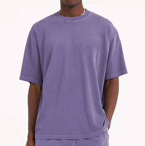 Camiseta de Verano de Felpa Francesa para Hombre, Diseño Exclusivo, Estilo Urbano, Oversize, Lisa, de Algodón Pesado 100% - Product Image 5