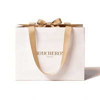 Sacs cadeaux en papier de luxe avec logo en feuille d'or, ruban en satin assorti, sac fourre-tout de qualité supérieure pour l'emballage de parfums de marque