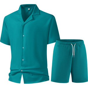 Men's Plus Size Sports Shorts <b>Sets</b> Slim Fit Breathable 100% Cotton Short Sleeve T-Shirt High Street Style for Summer Casual - Product Image 2